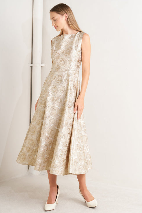 gilded-rose-woven-midi-dress Flying Tomato - Sophia's Style-2